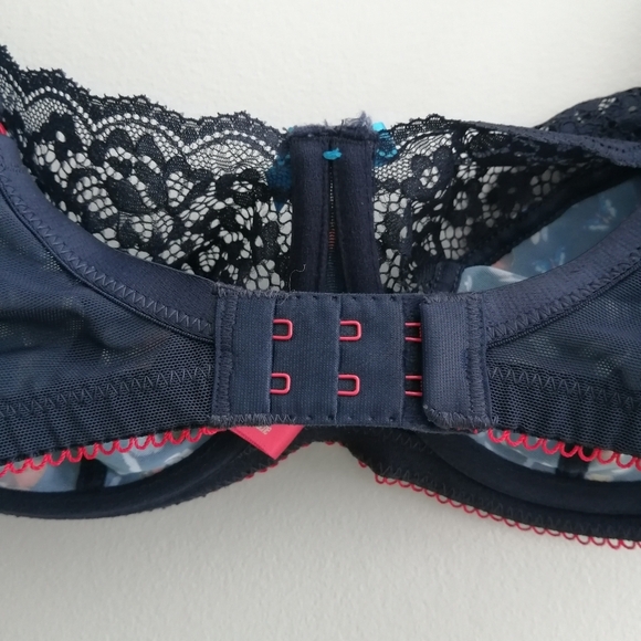 Cleo By Panache Kayla Butterfly Print Lace Balconette Bra 32G - Picture 8 of 16